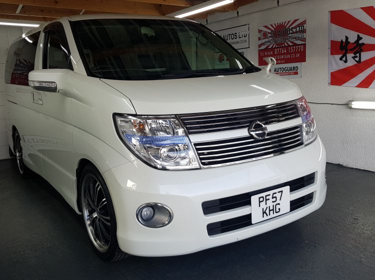 now sold thanks!!!!!!!!Nissan Elgrand 3.5 automatic 8 seater white MPV full black leather seats 2007 4 new tyres- px and finance- 6 months warranty