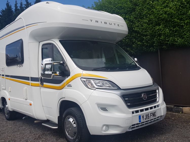 now sold thanks!!!!!!!AUTO TRAIL TRIBUTE T 615 motorhome auto 2 berth loaded with expensive extras 	12k miles fsh bike rack/roof sat dome/solar panel/towbar etc
