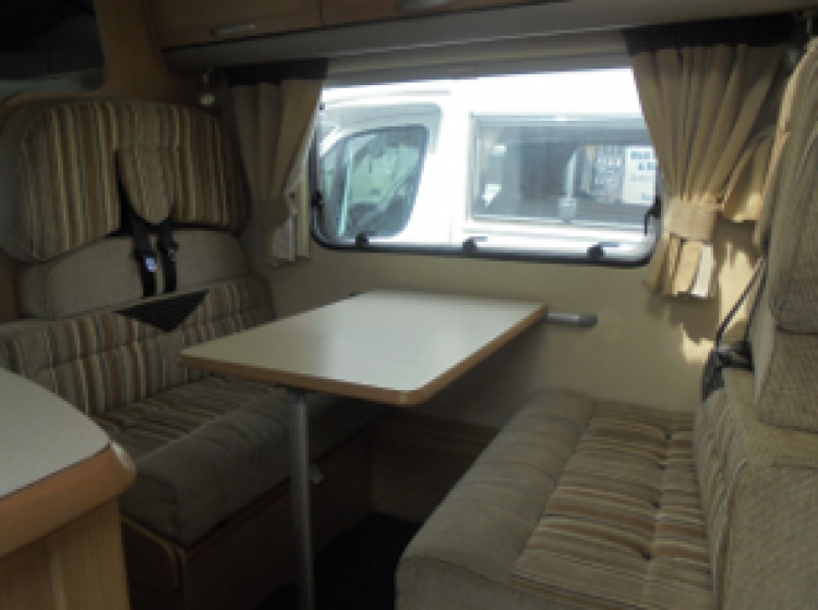 now sold thanks!!!!!!!BESSACARR E495 mototohome 6 BERTH 6 SEATBELT u shape lounge 2008 	px welcome extras solar panel/towbar/bike rack