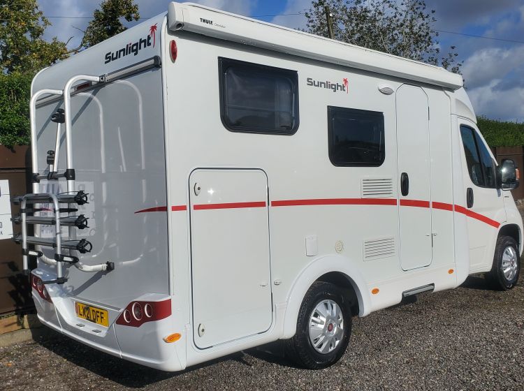 NOW SOLD  thanks!!!!!!SUNLIGHT V60 compact motorhome 4 seatbelts fixed tranverse bed 3500 kg 2021 excellent condition px and finance 12 months warranty