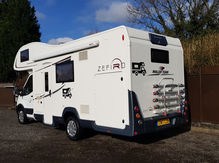 now sold thanks!!!!!!!ROLLER TEAM ZEFIRO 690 garage motorhome 6 berth 6 seatbelts  Awning, safari room,solar panel, bike rack excellent condition 2017
