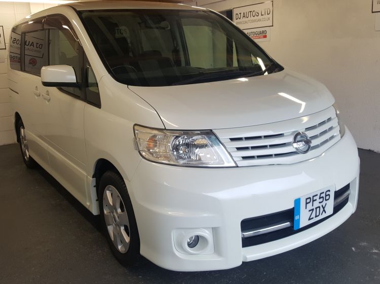 now sold thanks!!!!!!!!Nissan Serena 2.0 automatic petrol 8 seater highway star white mpv top class-58000 miles twin slide door tints- rear camera px welcome